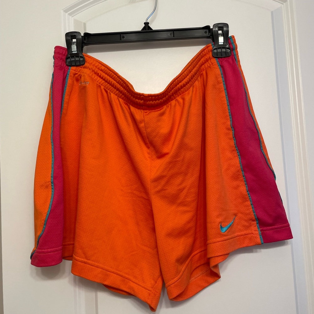 Nike Orange and Pink Athletic Shorts